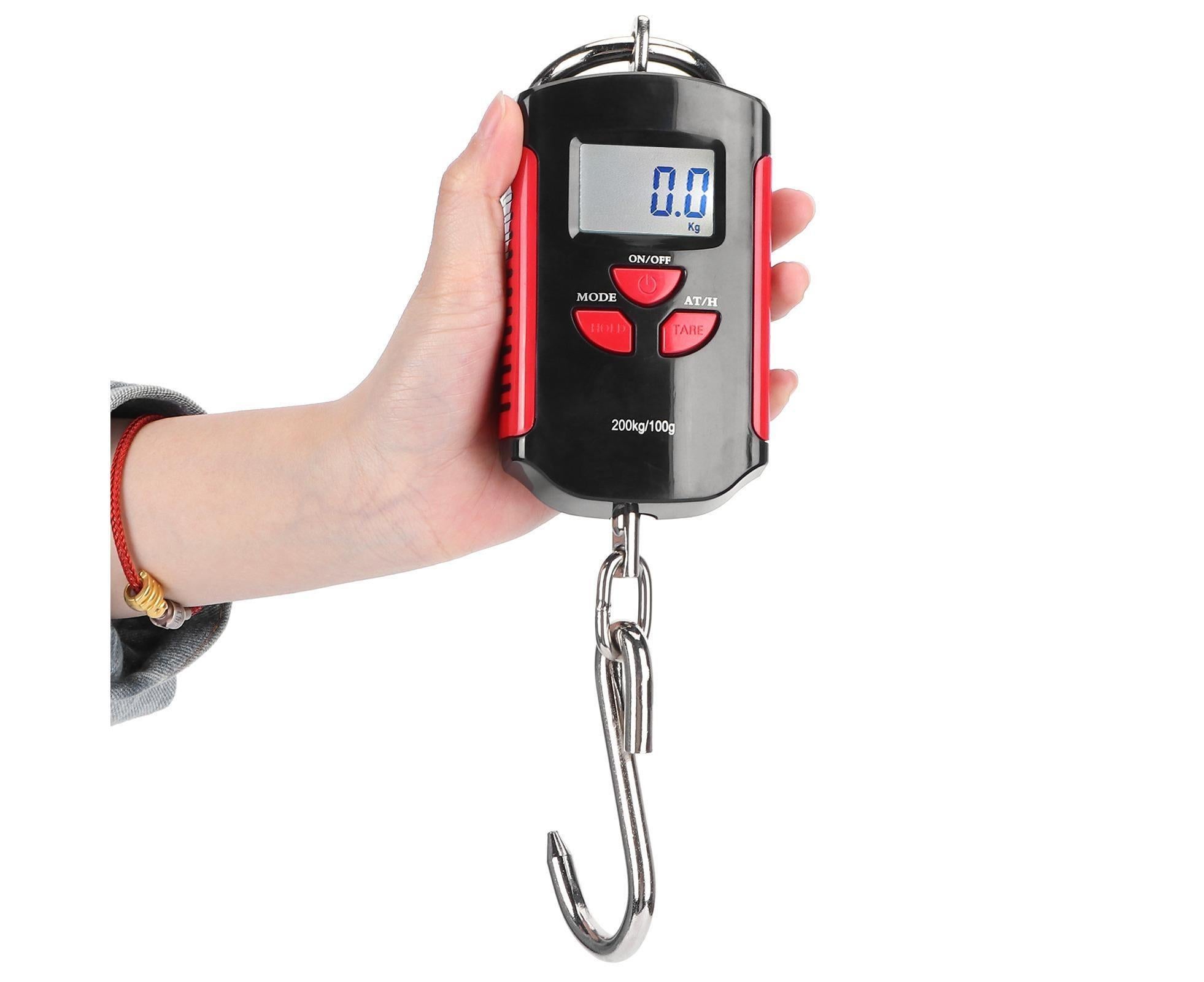 Portable Electronic Hanging Scale Digital LCD Backlit Display kg/lb/JIN 200KG W/HookRed Frame - Image 4