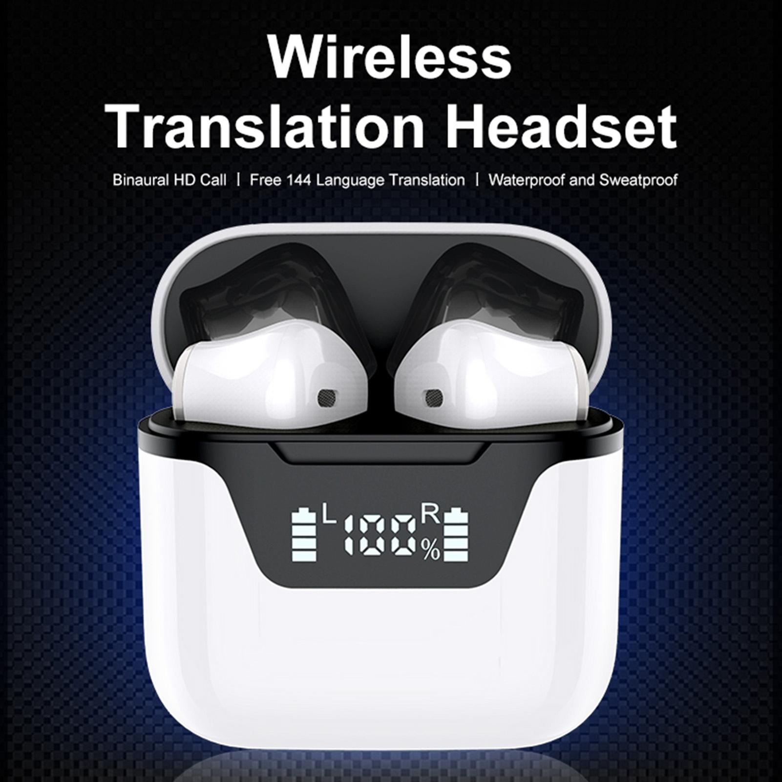 Language Translator Earbuds Bluetooth Support 144 Languages Translation Wireless Translator Earphone White - Image 5