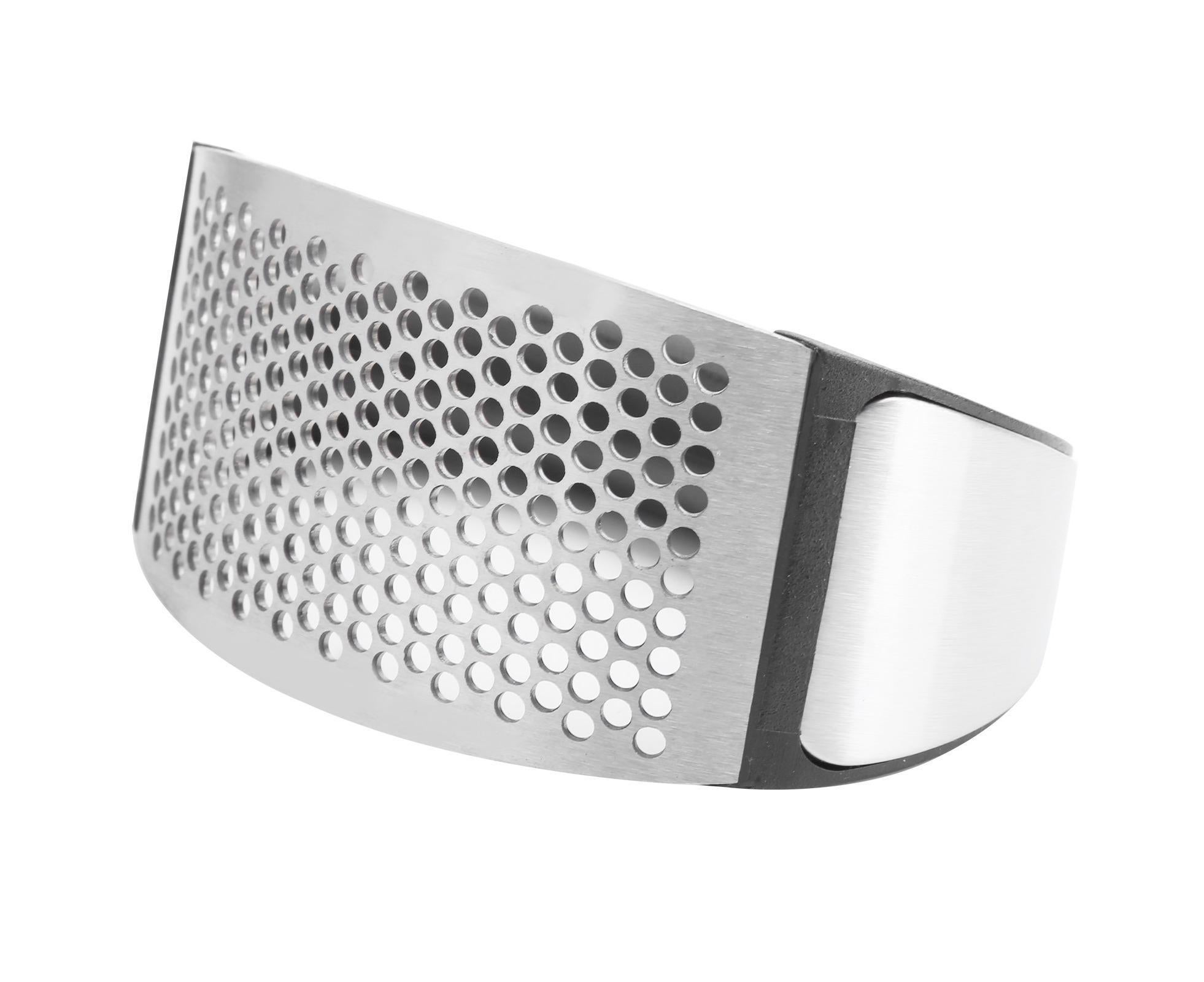 Stainless Steel Garlic Press Mincer Crusher with Cleaning Brush and Garlic Peeler Kitchen Tool - Image 5