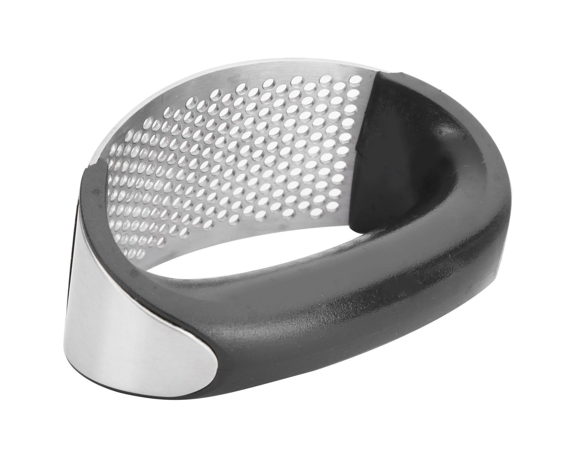 Stainless Steel Garlic Press Mincer Crusher with Cleaning Brush and Garlic Peeler Kitchen Tool - Image 6