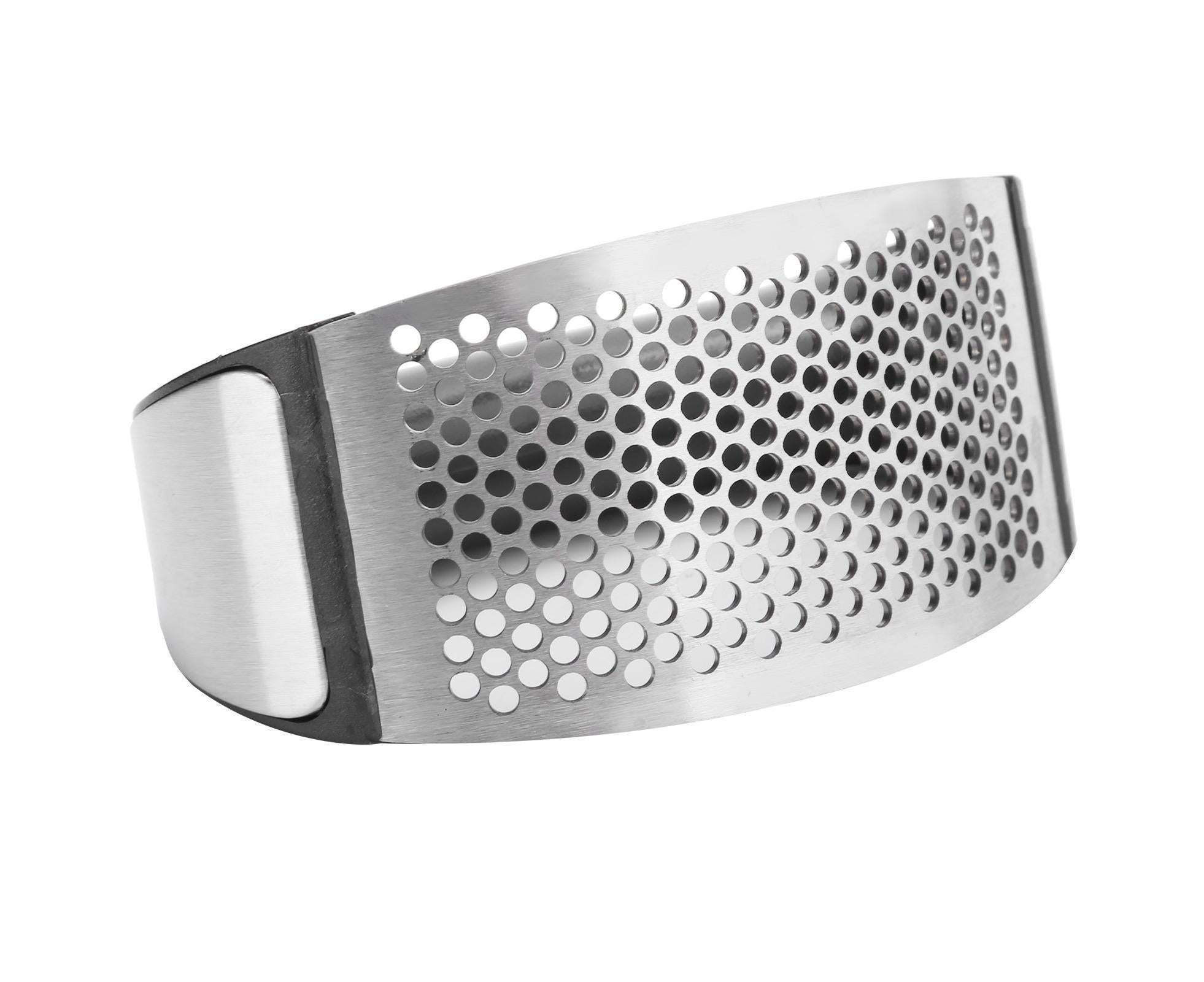 Stainless Steel Garlic Press Mincer Crusher with Cleaning Brush and Garlic Peeler Kitchen Tool - Image 7
