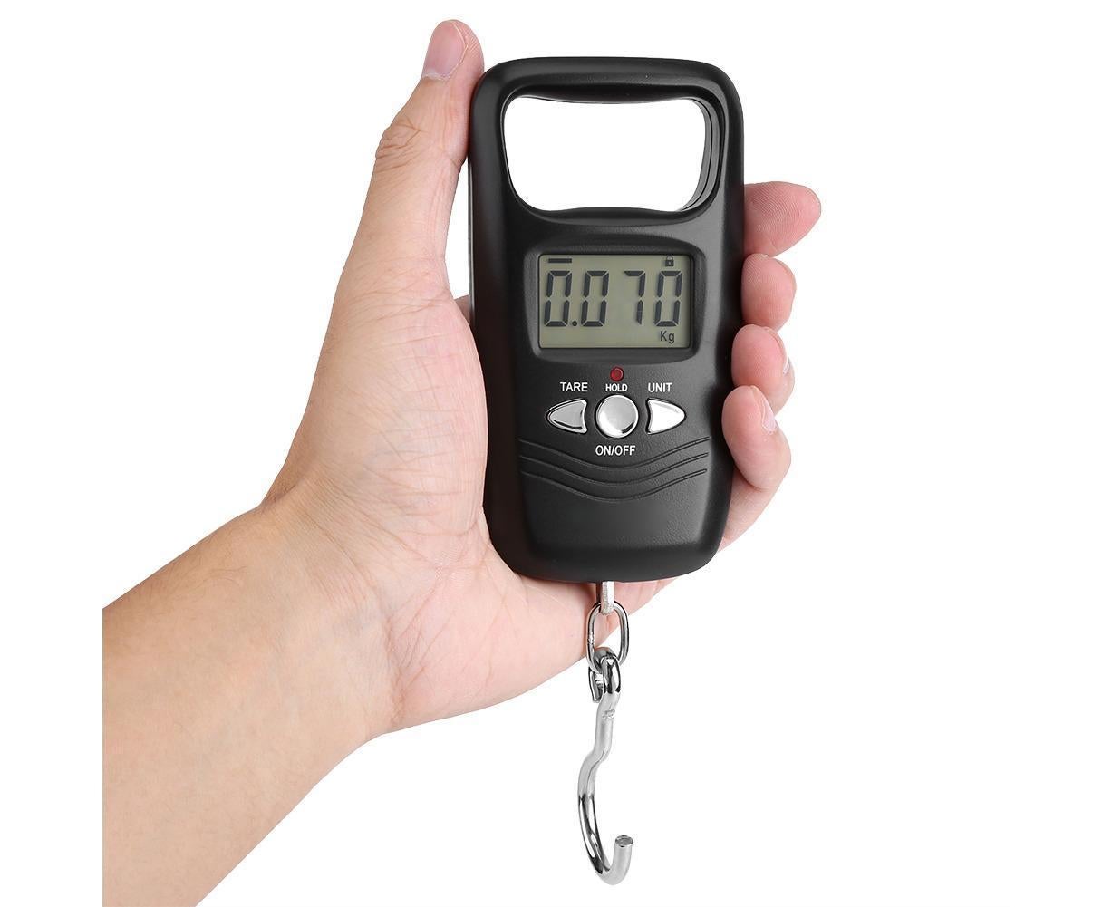 WEIHENG 50kg LCD Digital Hanging Luggage Electronic Pocket Hook Scale with Backlight (Black) - Image 1