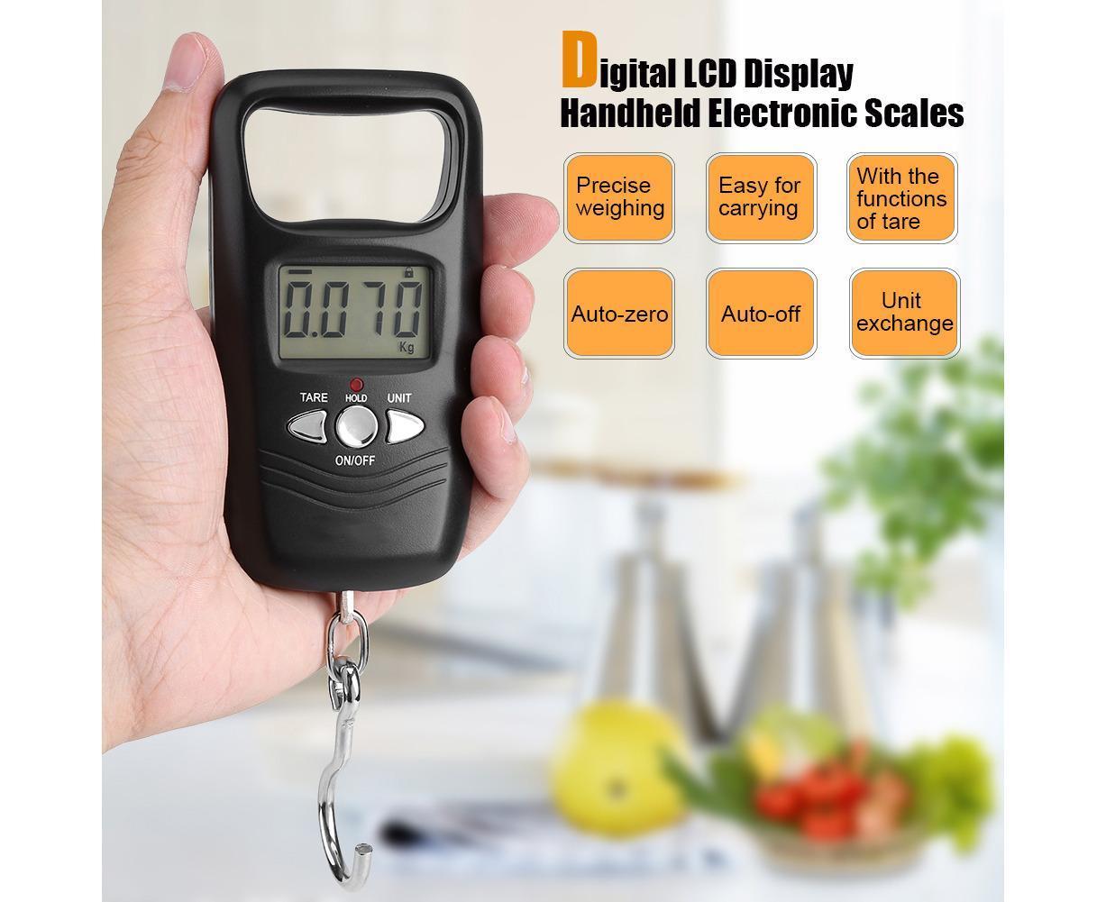 WEIHENG 50kg LCD Digital Hanging Luggage Electronic Pocket Hook Scale with Backlight (Black) - Image 6