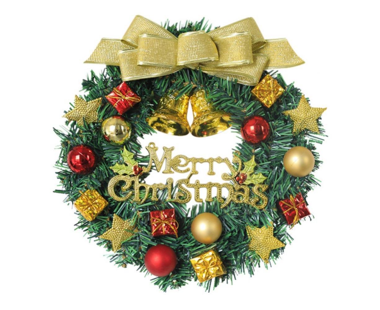 Artificial Christmas Wreath with Lights, Battery Operated Christmas Wreaths for Front Door,Christmas Decorations for Indoor and Outdoor - 30CM - Image 1