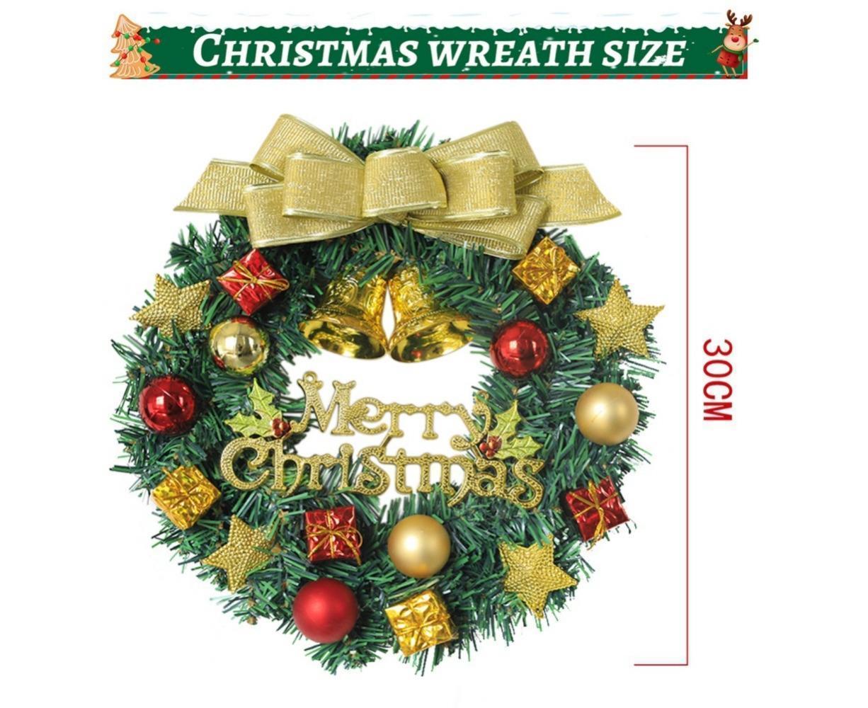 Artificial Christmas Wreath with Lights, Battery Operated Christmas Wreaths for Front Door,Christmas Decorations for Indoor and Outdoor - 30CM - Image 3