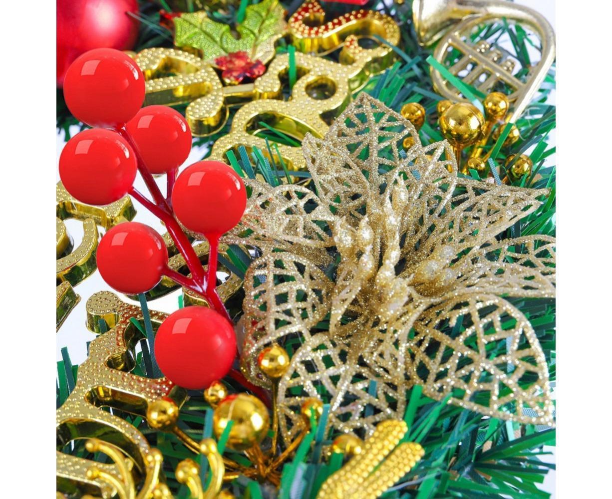 Artificial Christmas Wreath with Lights, Battery Operated Christmas Wreaths for Front Door,Christmas Decorations for Indoor and Outdoor - 30CM - Image 8