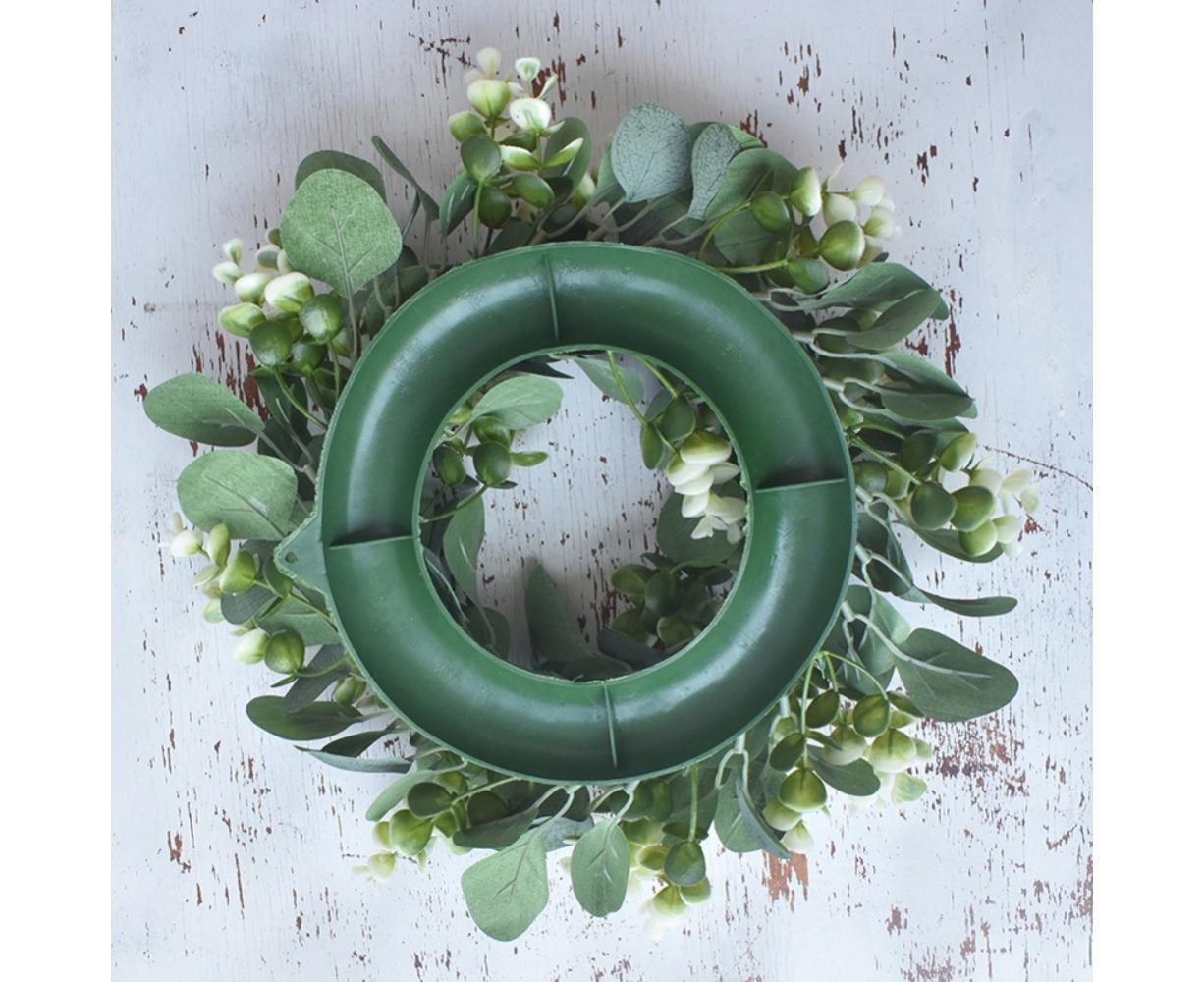 Artificial Eucalyptus Wreath for Front Door, Spring Summer Green Leaf Wreath for Farmhouse Wall Wedding Decor - Green - 33CM - Image 6