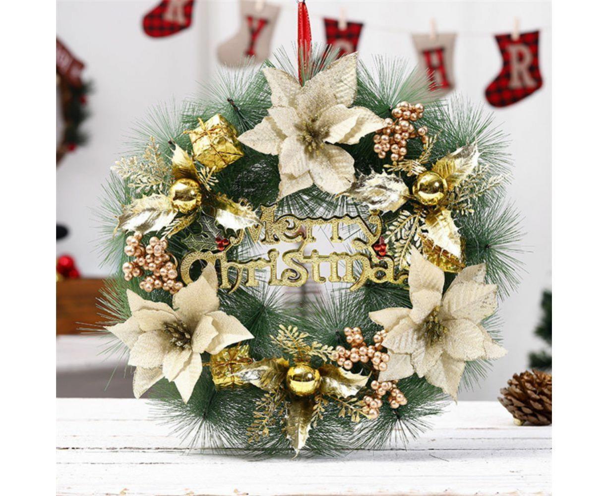 Christmas Wreath Door Wreath Outdoor Winter Wreaths for Front Door Outside Holiday Wreaths Indoors Office Door with Lights Large Wreath Welcome Wreaths - Image 1