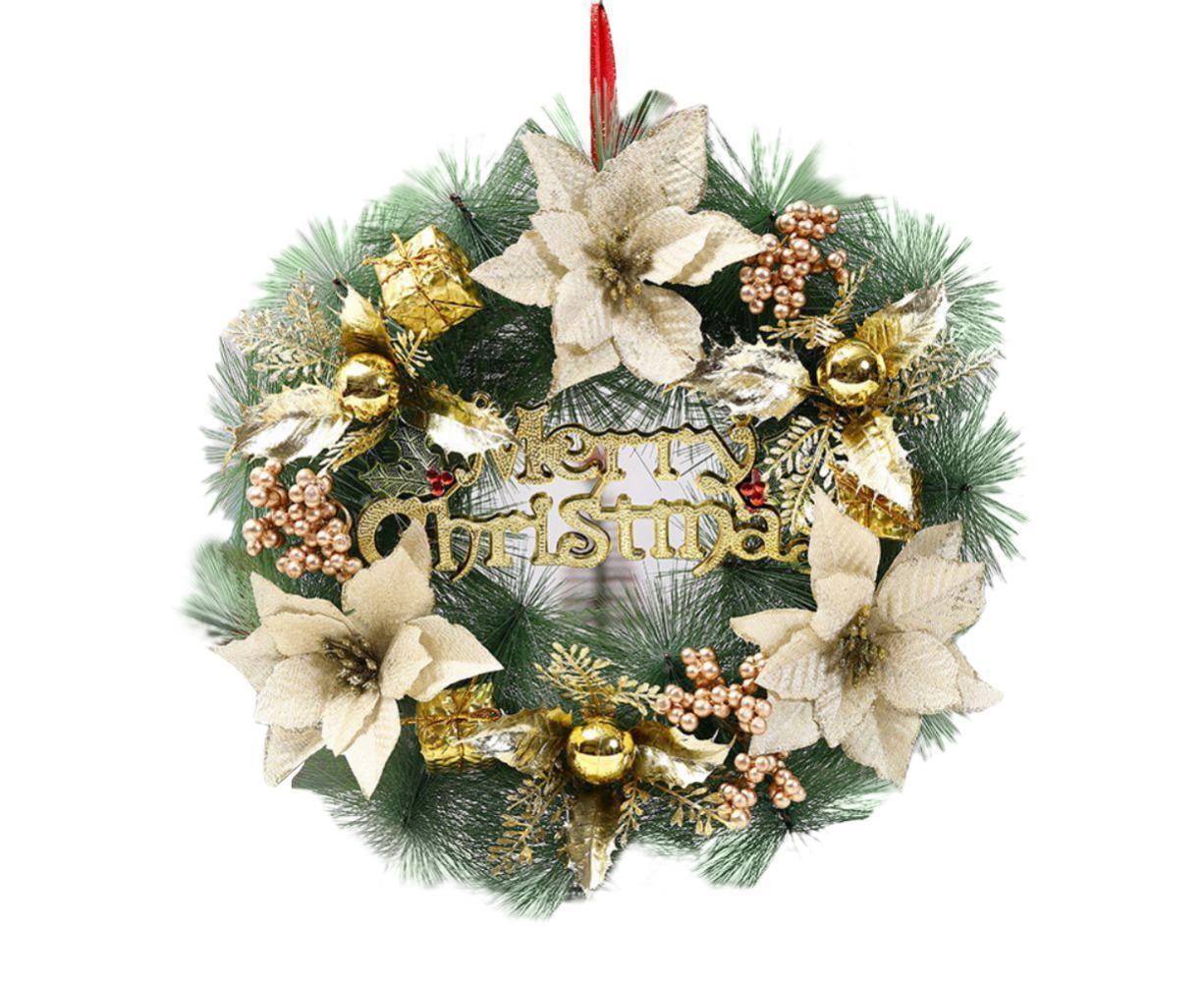 Christmas Wreath Door Wreath Outdoor Winter Wreaths for Front Door Outside Holiday Wreaths Indoors Office Door with Lights Large Wreath Welcome Wreaths - Image 2