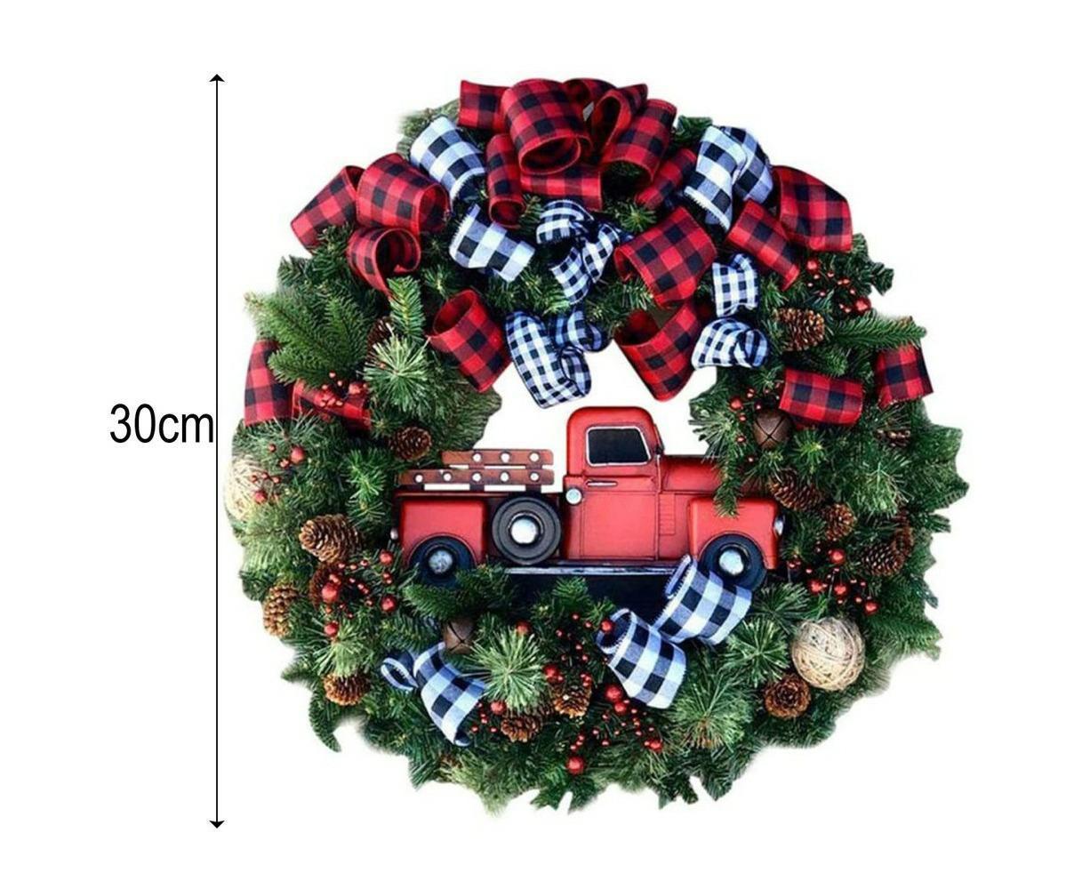 Christmas Wreath for Car, Truck or Festival Decoration LED Artificial Christmas Car Wreath - 25cm - Image 2