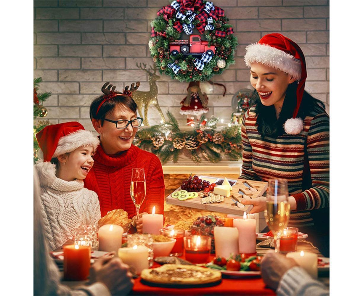 Christmas Wreath for Car, Truck or Festival Decoration LED Artificial Christmas Car Wreath - 25cm - Image 3