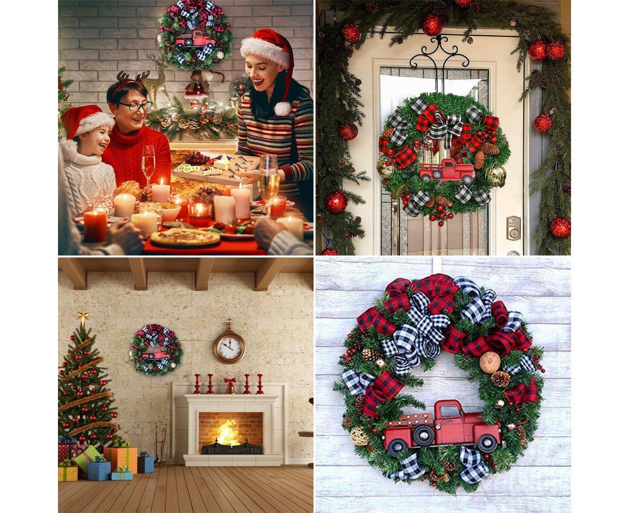 Christmas Wreath for Car, Truck or Festival Decoration LED Artificial Christmas Car Wreath - 25cm - Image 4