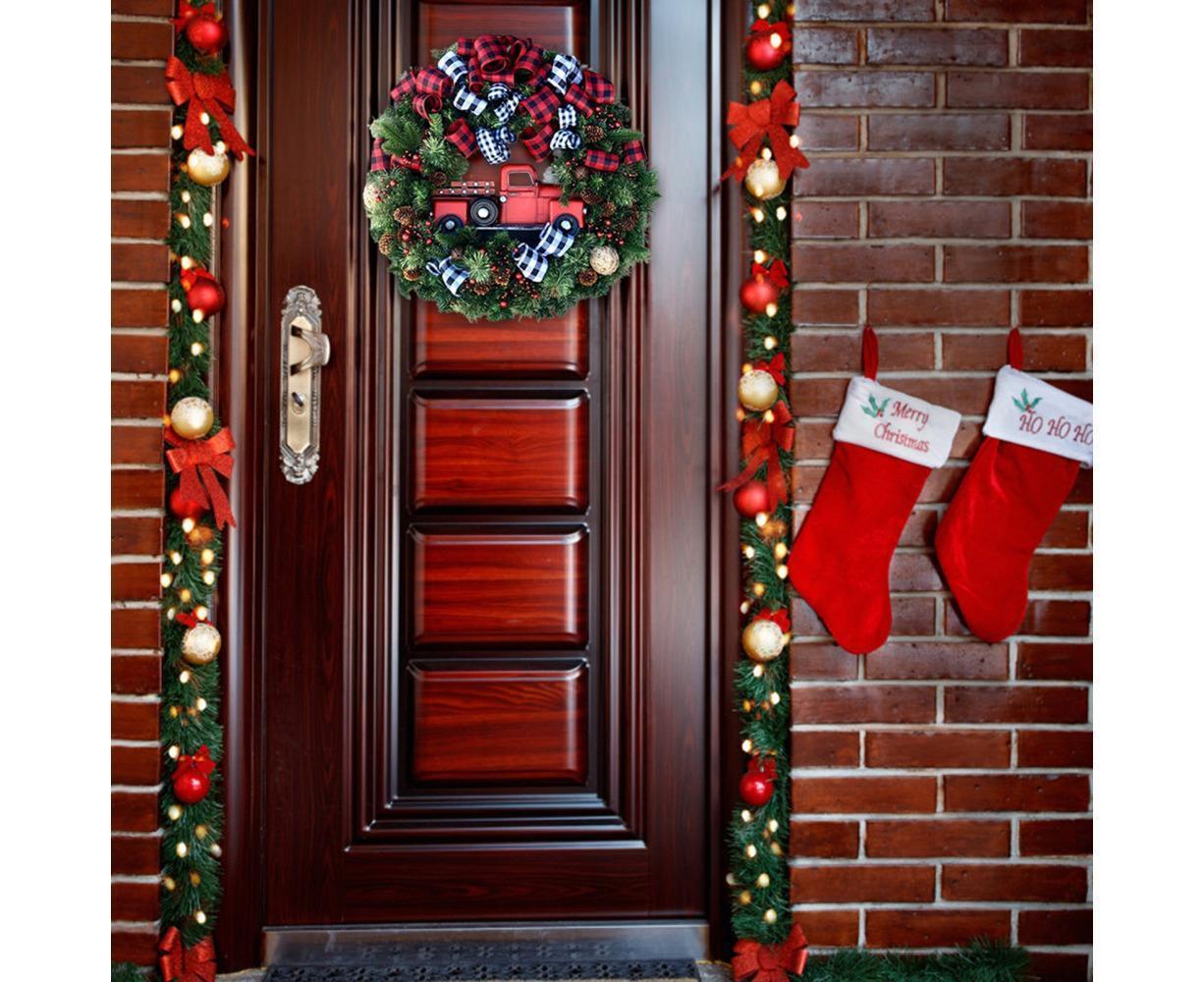 Christmas Wreath for Car, Truck or Festival Decoration LED Artificial Christmas Car Wreath - 25cm - Image 7