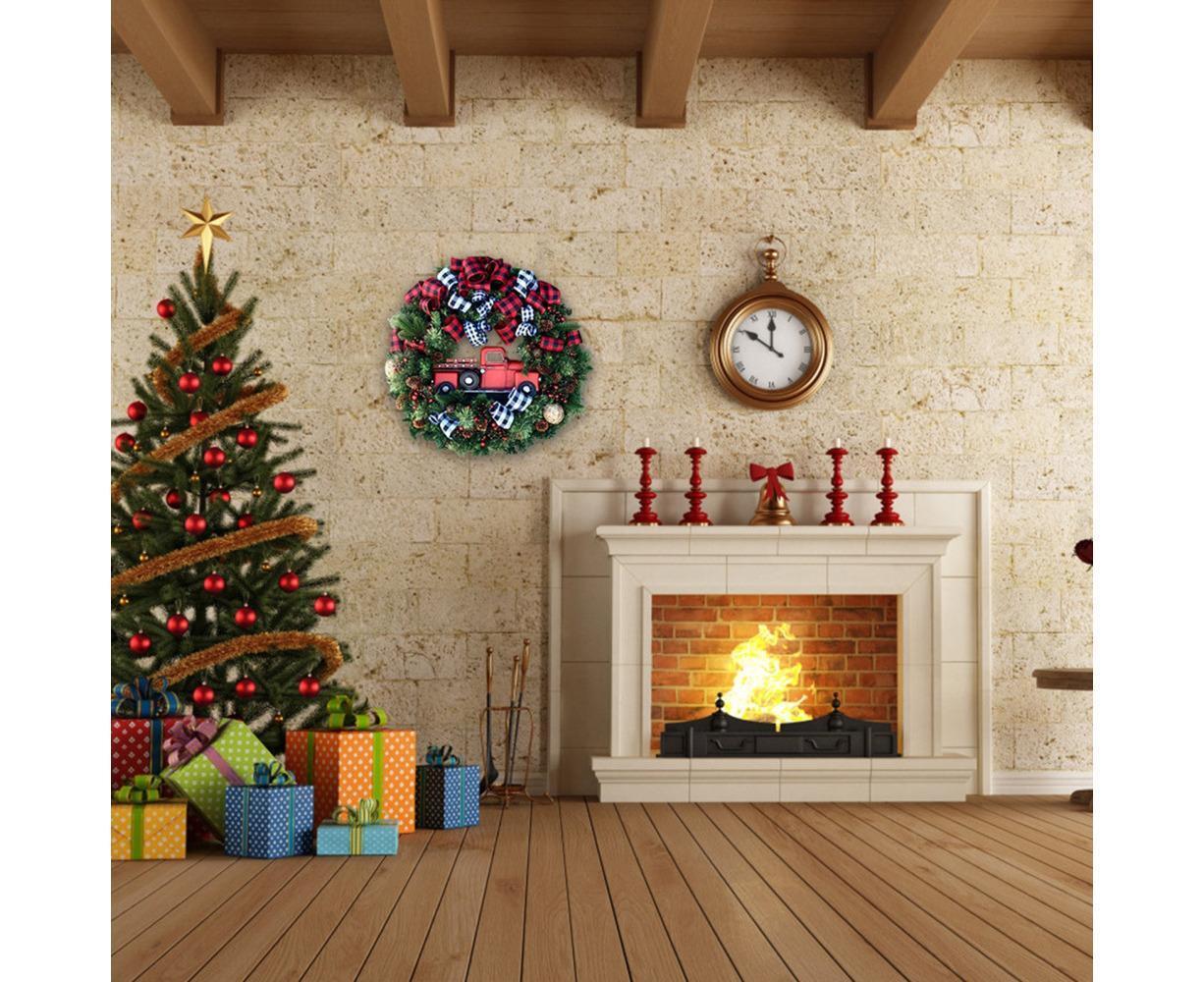 Christmas Wreath for Car, Truck or Festival Decoration LED Artificial Christmas Car Wreath - 25cm - Image 8