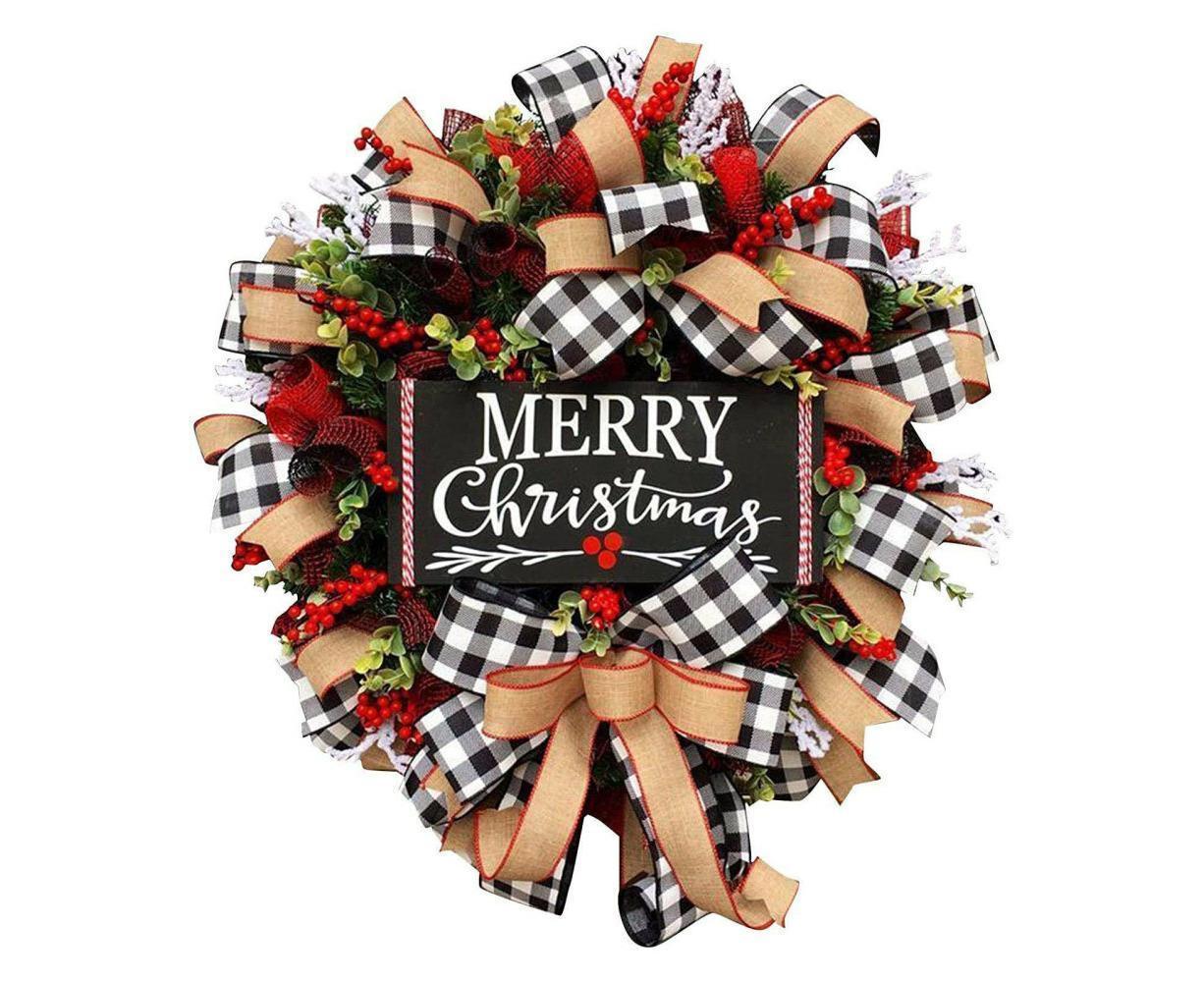 Christmas Wreath for Car, Truck or Festival Decoration LED Artificial Christmas Car Wreath - 25cm - Image 1
