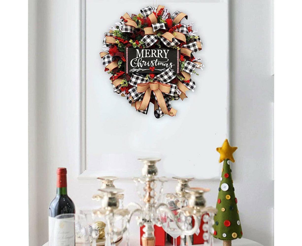 Christmas Wreath for Car, Truck or Festival Decoration LED Artificial Christmas Car Wreath - 25cm - Image 2