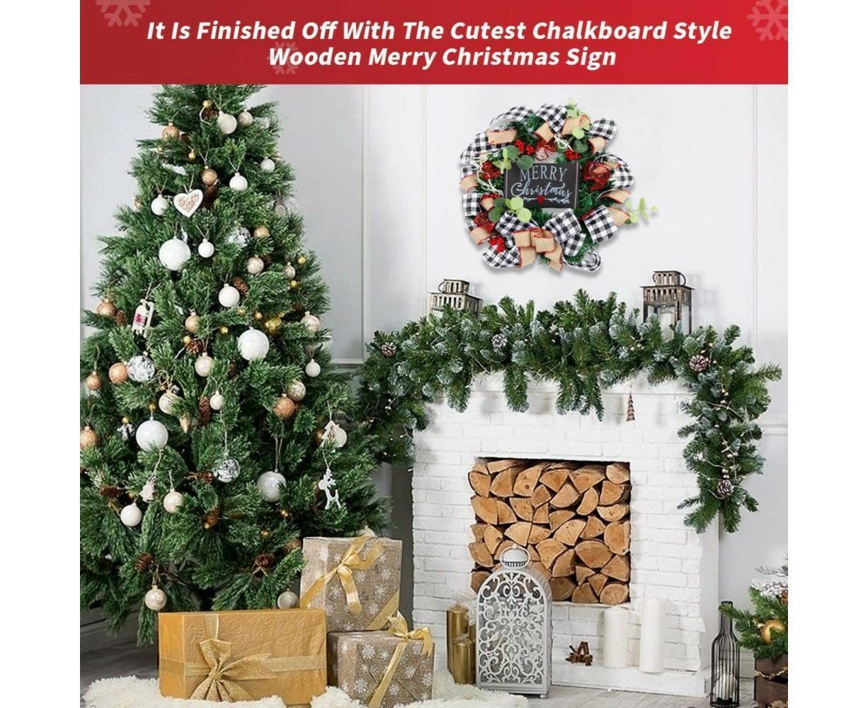 Christmas Wreath for Car, Truck or Festival Decoration LED Artificial Christmas Car Wreath - 25cm - Image 4