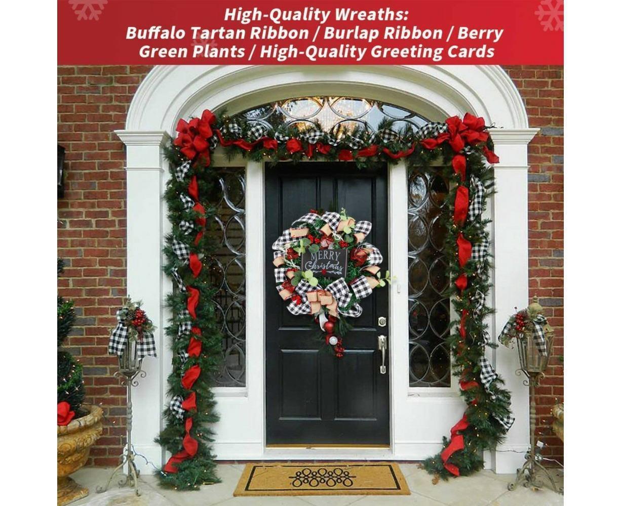 Christmas Wreath for Car, Truck or Festival Decoration LED Artificial Christmas Car Wreath - 25cm - Image 5