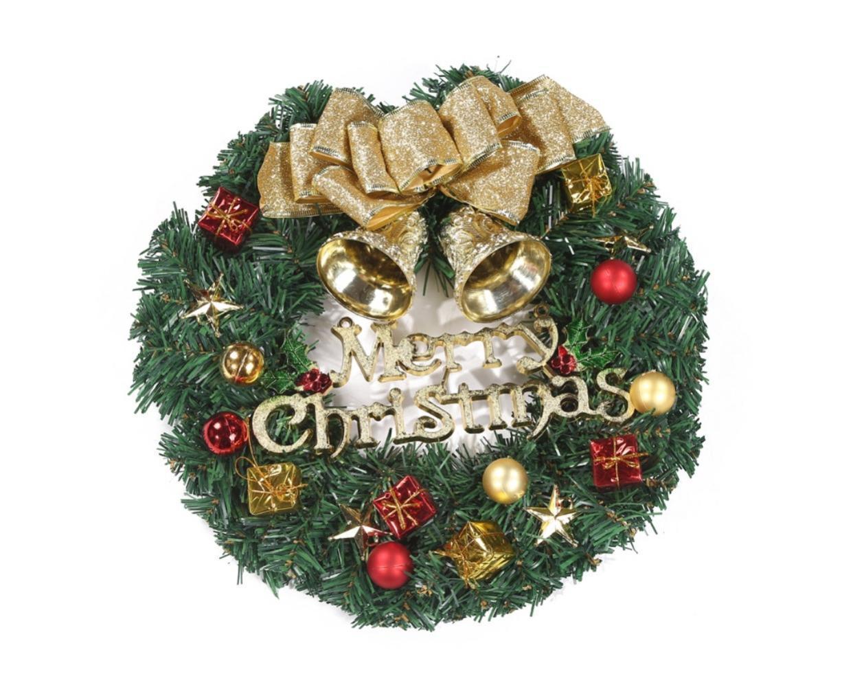 Christmas Wreath with Pinecones Red Berries, Red Bowknot Lighted Christmas Wreath for Winter Holidays Home Decoration - 30CM - Image 1