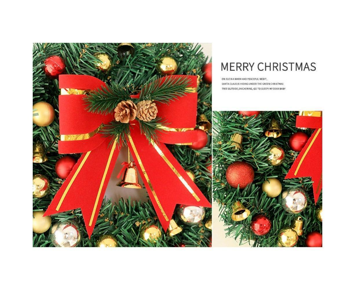 Christmas Wreath, Artificial Winter Christmas Red Wreath, Front Door Christmas Wreath for Indoor Outdoor Home Office Wall Wedding - B - 40cm - Image 2