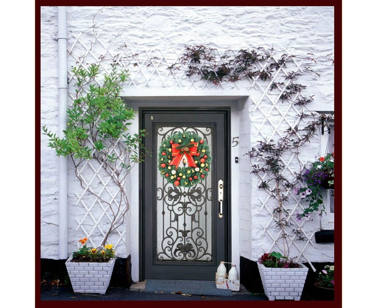 Christmas Wreath, Artificial Winter Christmas Red Wreath, Front Door Christmas Wreath for Indoor Outdoor Home Office Wall Wedding - B - 40cm - Image 6