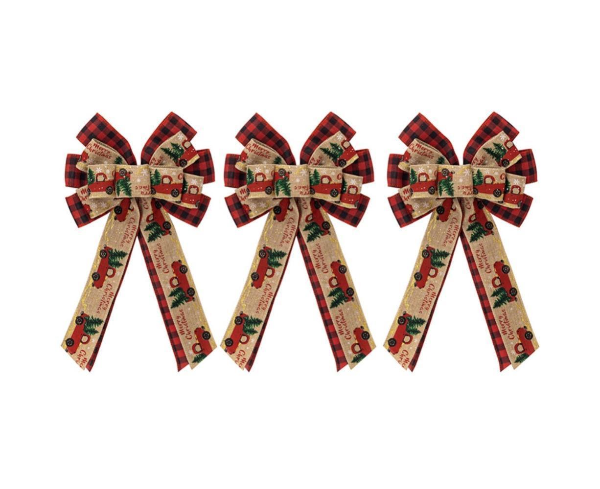 Fall Bow Wreath Thanksgiving Wreath Burlap Bow Fall Orange Pumpkin Wreath Bow Decor Buffalo Plaid Bow Tree Topper for Indoor Outdoor 1PCS - Image 6