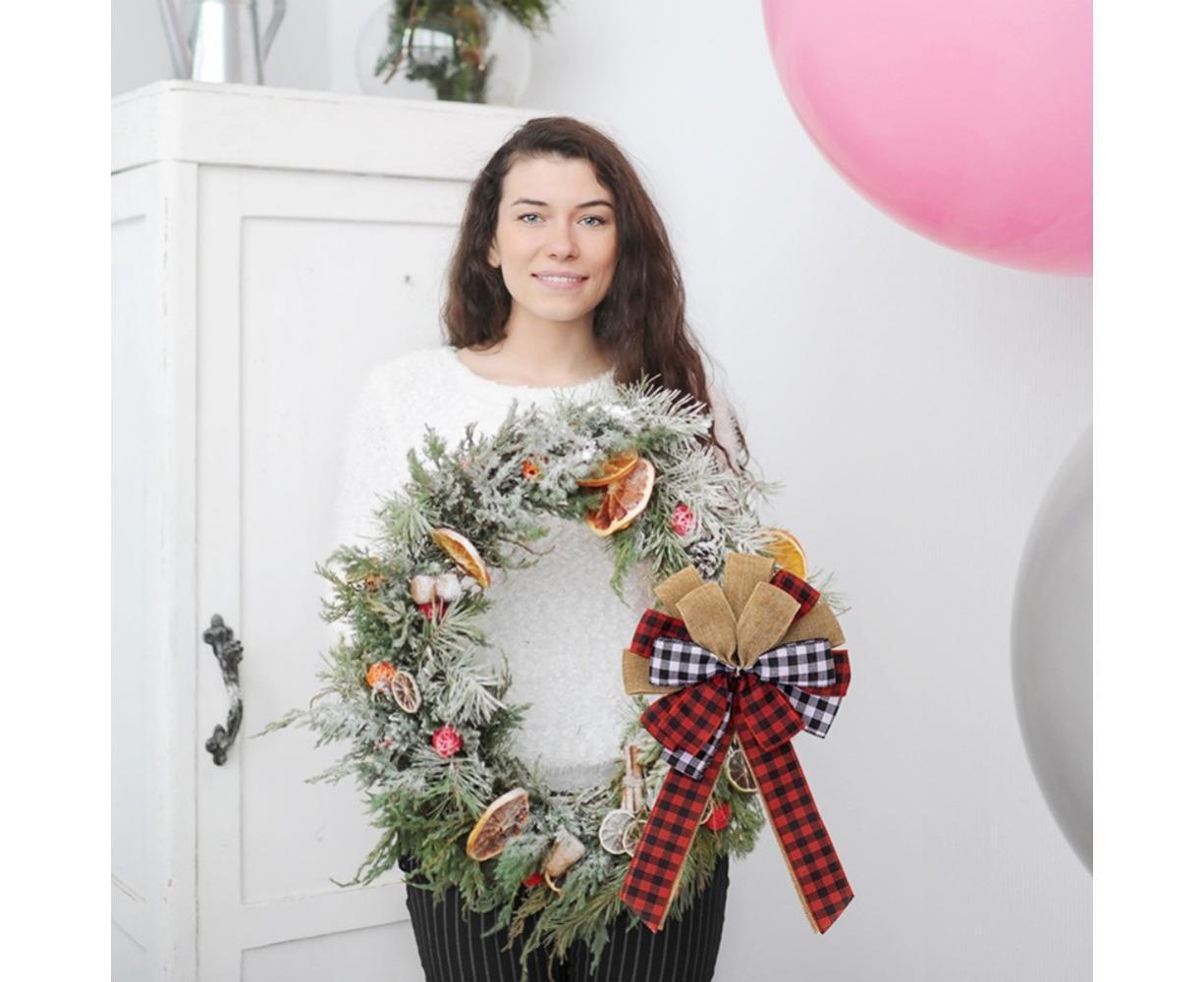 Fall Bow Wreath Thanksgiving Wreath Burlap Bow Fall Orange Pumpkin Wreath Bow Decor Buffalo Plaid Bow Tree Topper for Indoor Outdoor 3PCS - Image 3