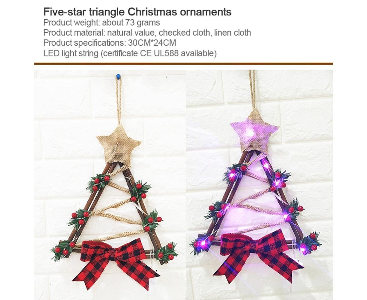 Lighted Christmas Wreath Decoration, Grapevine Wreath for Front Door Home Garden Wall Decor - Image 3