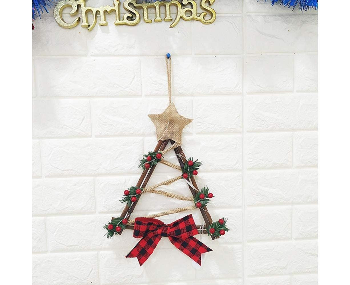 Lighted Christmas Wreath Decoration, Grapevine Wreath for Front Door Home Garden Wall Decor - Image 5