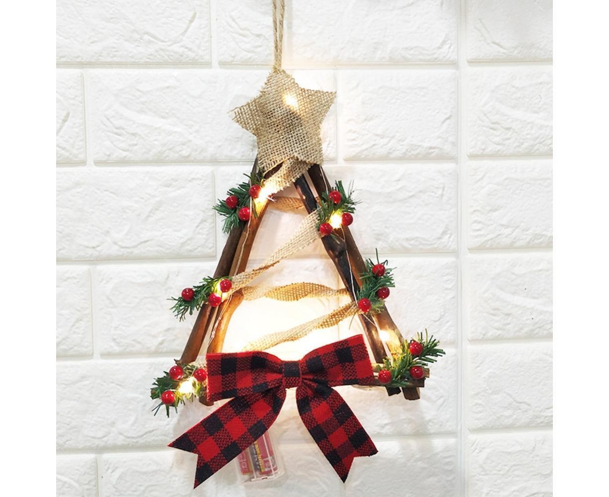 Lighted Christmas Wreath Decoration, Grapevine Wreath for Front Door Home Garden Wall Decor - Image 6