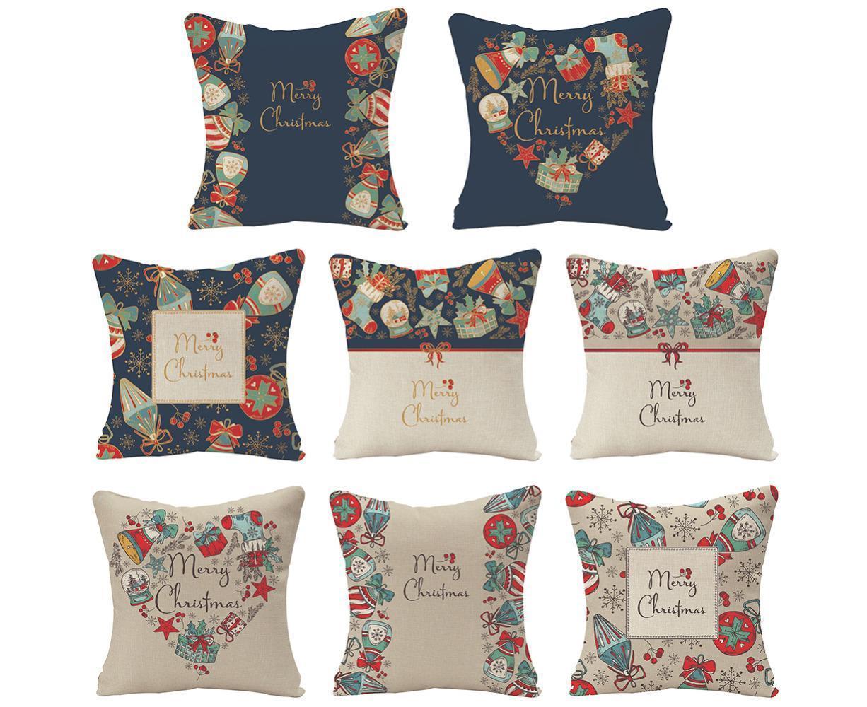 Merry Christmas Throw Pillow Covers 18x18 Inch, Xmas Trees Decorative Cushion Cases for Home Decoration - White - Image 5