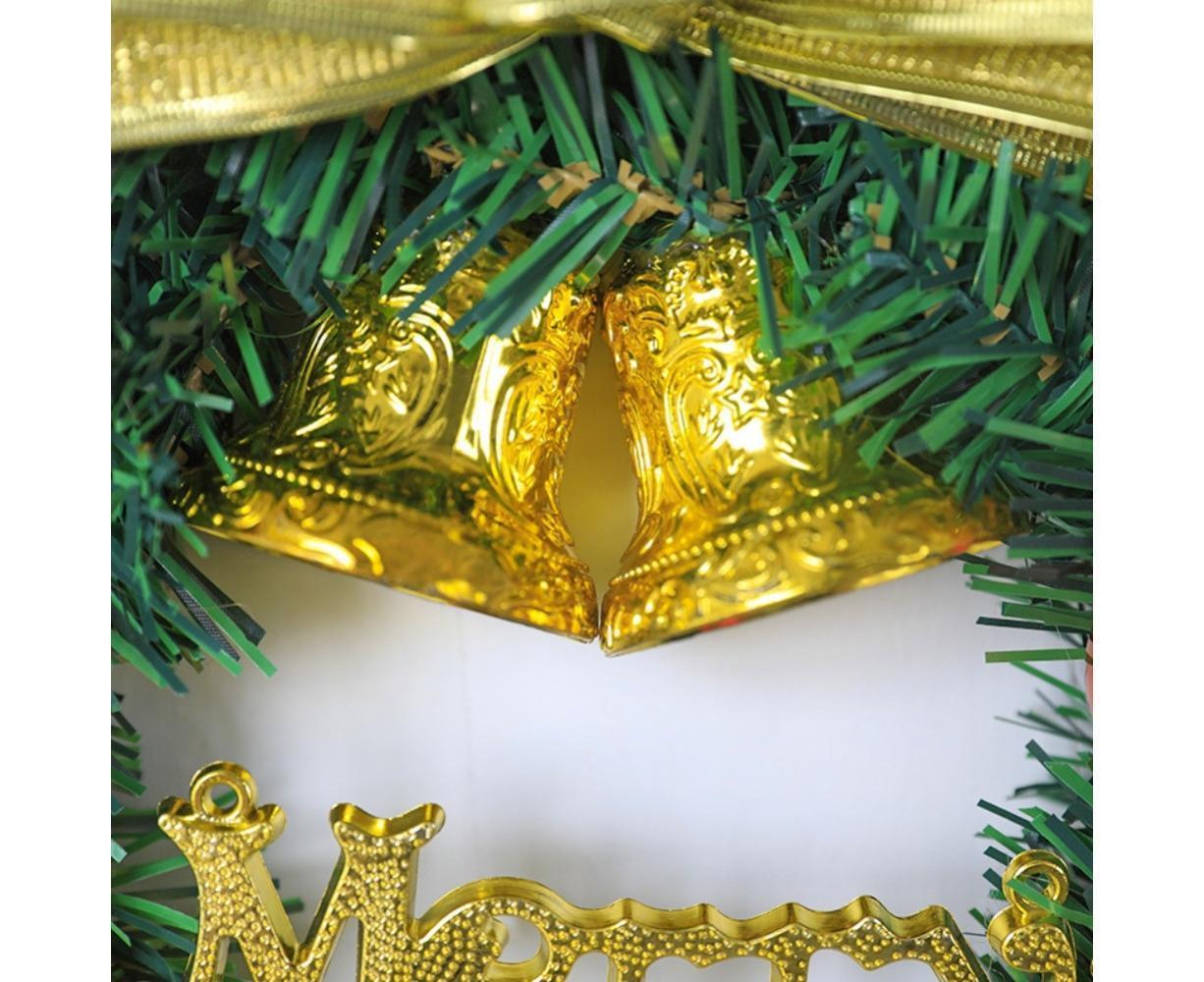 Merry Christmas Wreath 12 Inch Christmas Decorations Front Door Wreath Ornament Wall Artificial Pine Garland for Christmas Party Decor - 30CM - Image 4