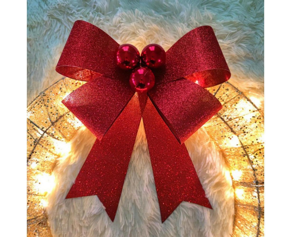 Outdoor Christmas Wreath Decoration, LED Metal Holiday Decor for Home Exterior, Garden - Gold 50CM - Image 4