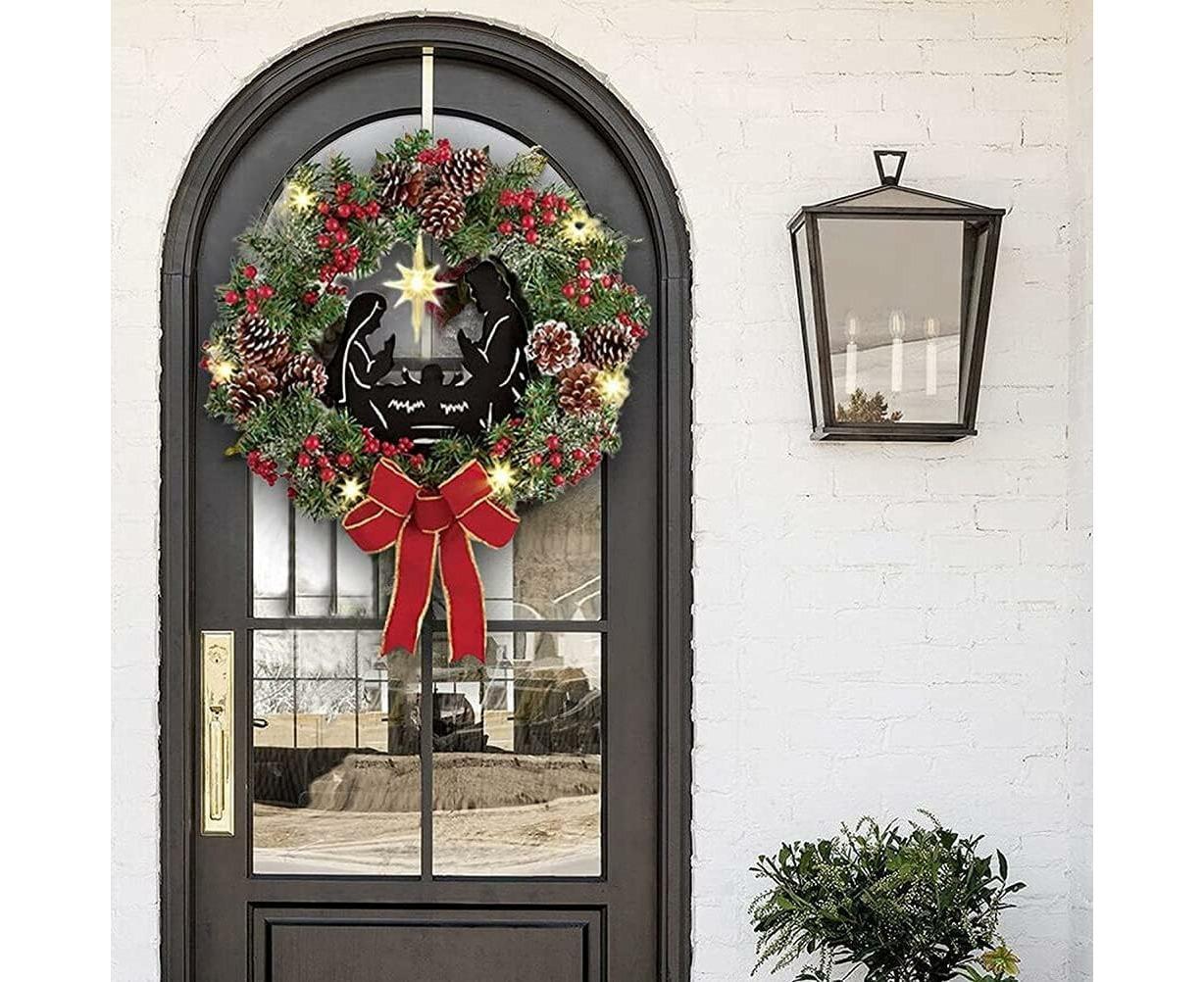 30cm Christmas Wreath for Nativity Scene, Christmas Decorations, Artificial Christmas Wreath - Image 2