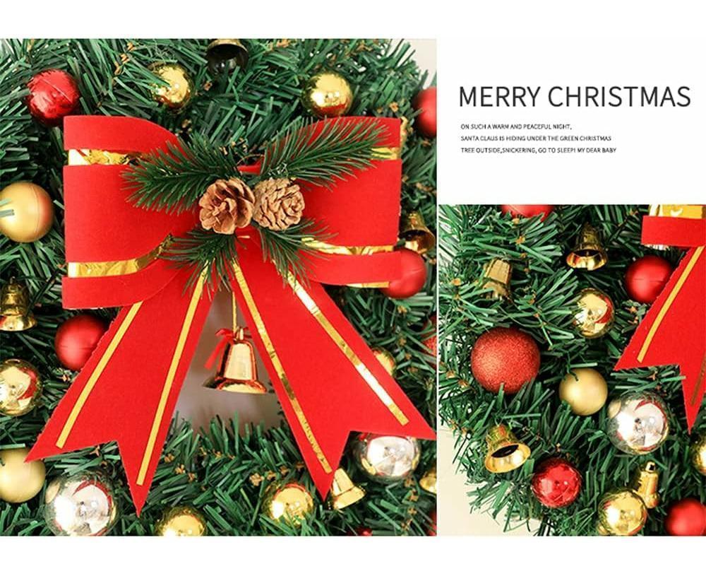 30cm Christmas Wreath with Lights, Christmas Decorations, Artificial Christmas Garland - Image 7