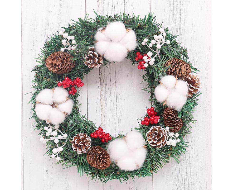 30cm Christmas Wreath, Christmas Decoration, Artificial Christmas Garland, Christmas Hanging Ornament - Image 1