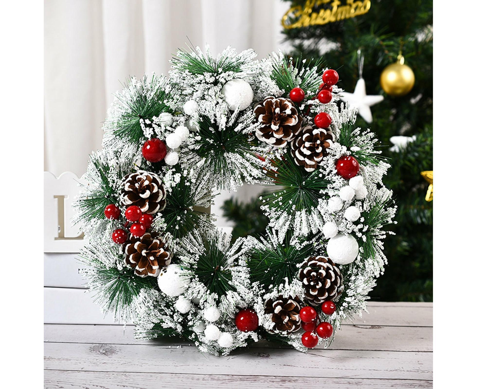 32cm Christmas Wreath, Artificial Christmas Garlands, Christmas Decoration, Christmas Ornaments - Image 1