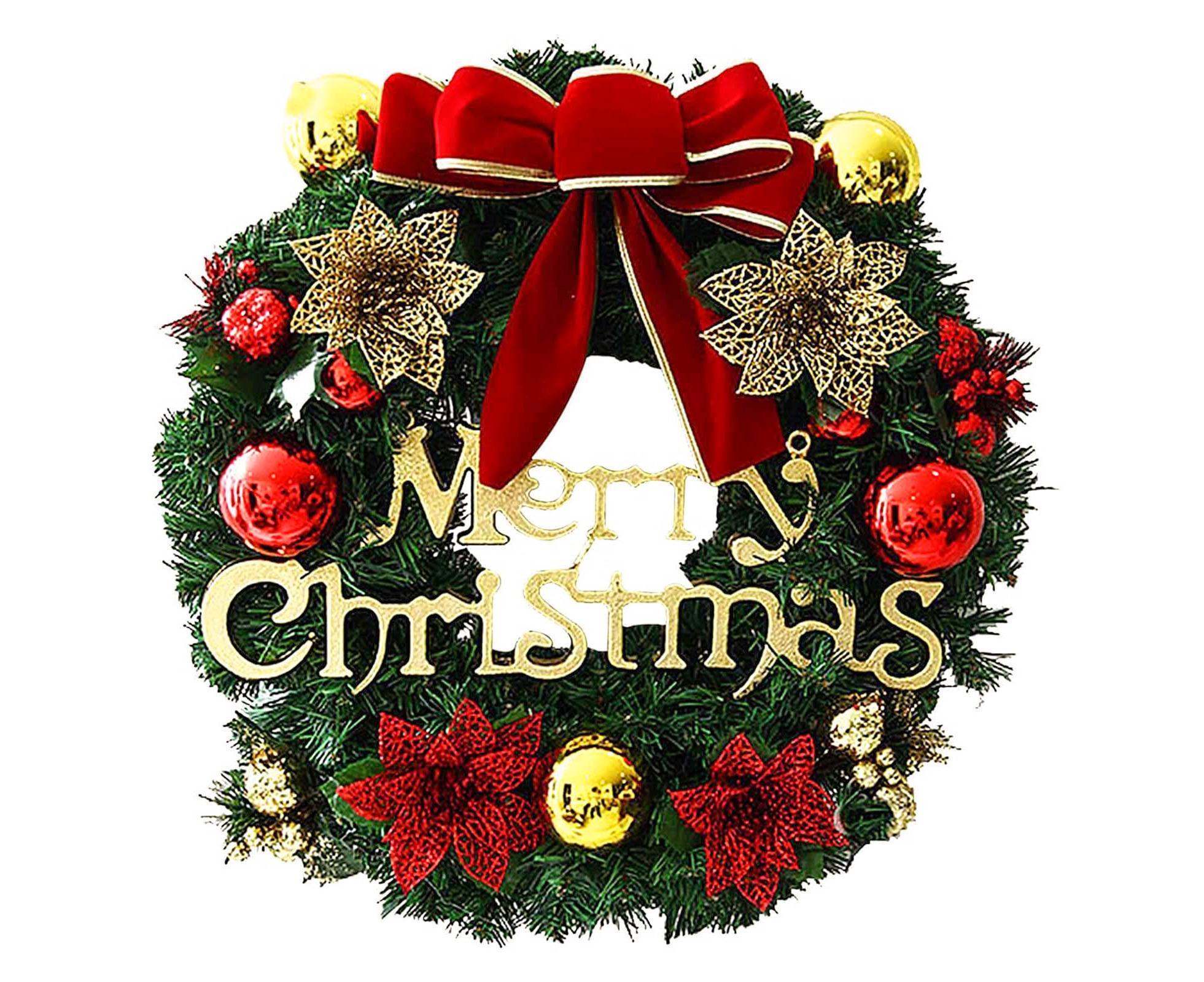 40cm Christmas Wreath, Christmas Decorations, Artificial Christmas Garland, Merry Christmas Ornament - Image 1