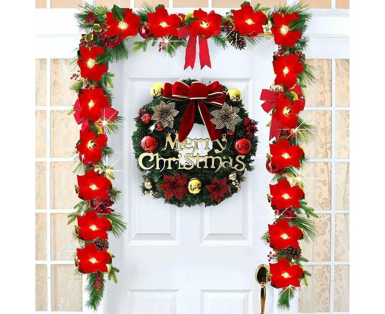 40cm Christmas Wreath, Christmas Decorations, Artificial Christmas Garland, Merry Christmas Ornament - Image 2