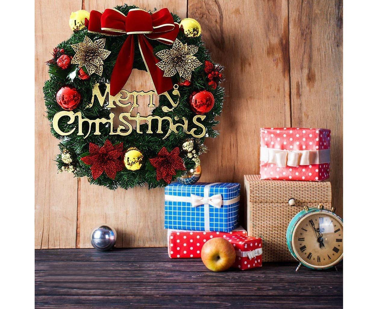 40cm Christmas Wreath, Christmas Decorations, Artificial Christmas Garland, Merry Christmas Ornament - Image 5