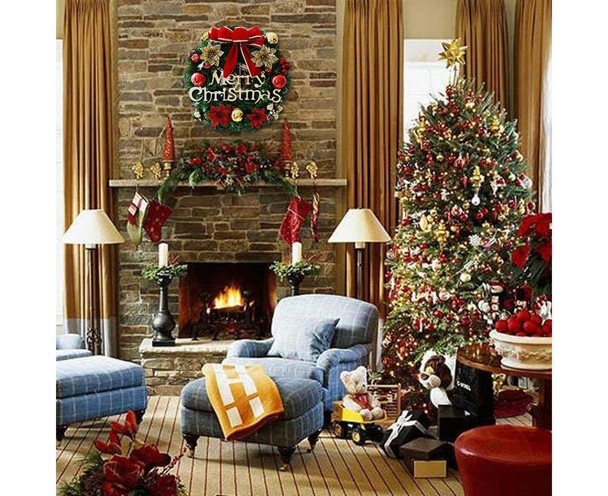 40cm Christmas Wreath, Christmas Decorations, Artificial Christmas Garland, Merry Christmas Ornament - Image 6