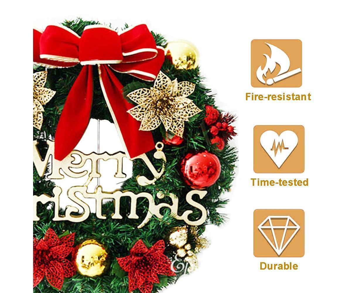 40cm Christmas Wreath, Christmas Decorations, Artificial Christmas Garland, Merry Christmas Ornament - Image 8