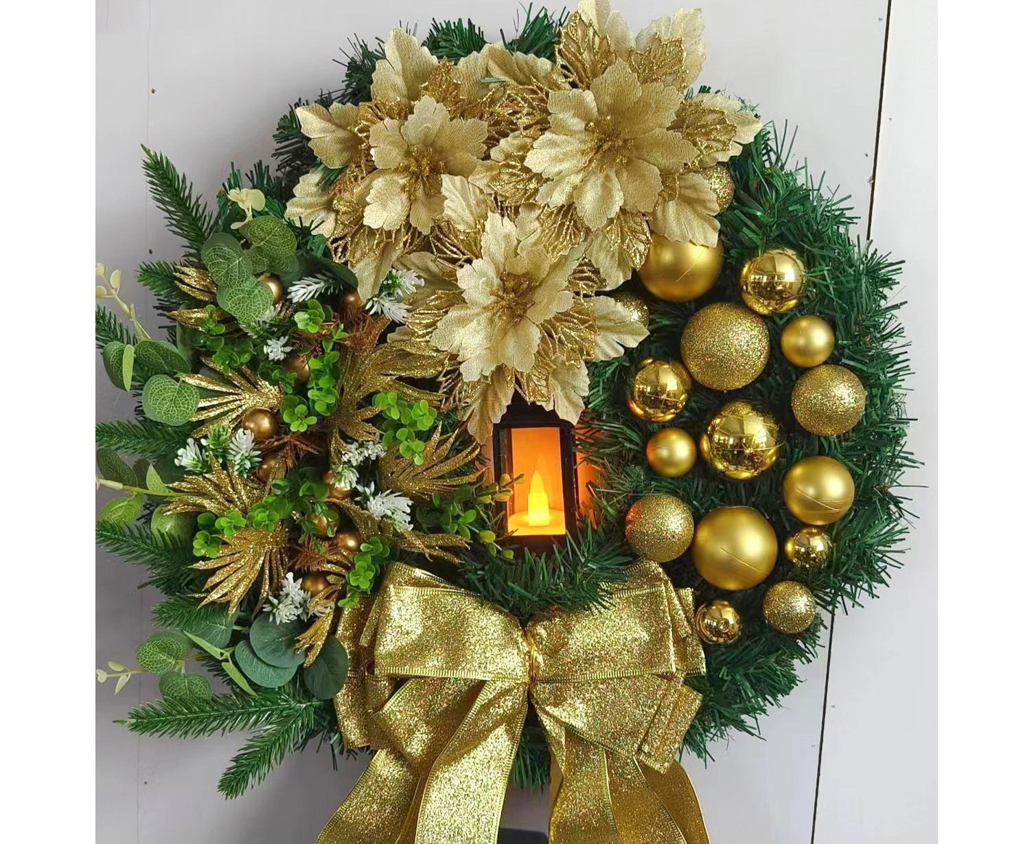40cm Nativity Scene Christmas Wreath, Christmas Decorations, Artificial Christmas Wreath - Image 1