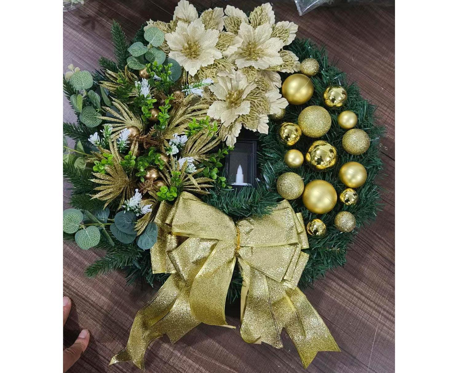 40cm Nativity Scene Christmas Wreath, Christmas Decorations, Artificial Christmas Wreath - Image 2