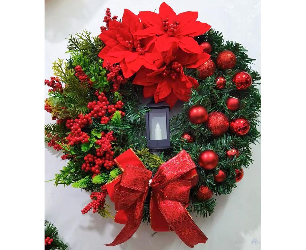 45cm Christmas Wreath with LED Light, Christmas Decoration, Artificial Christmas Wreath - Image 5