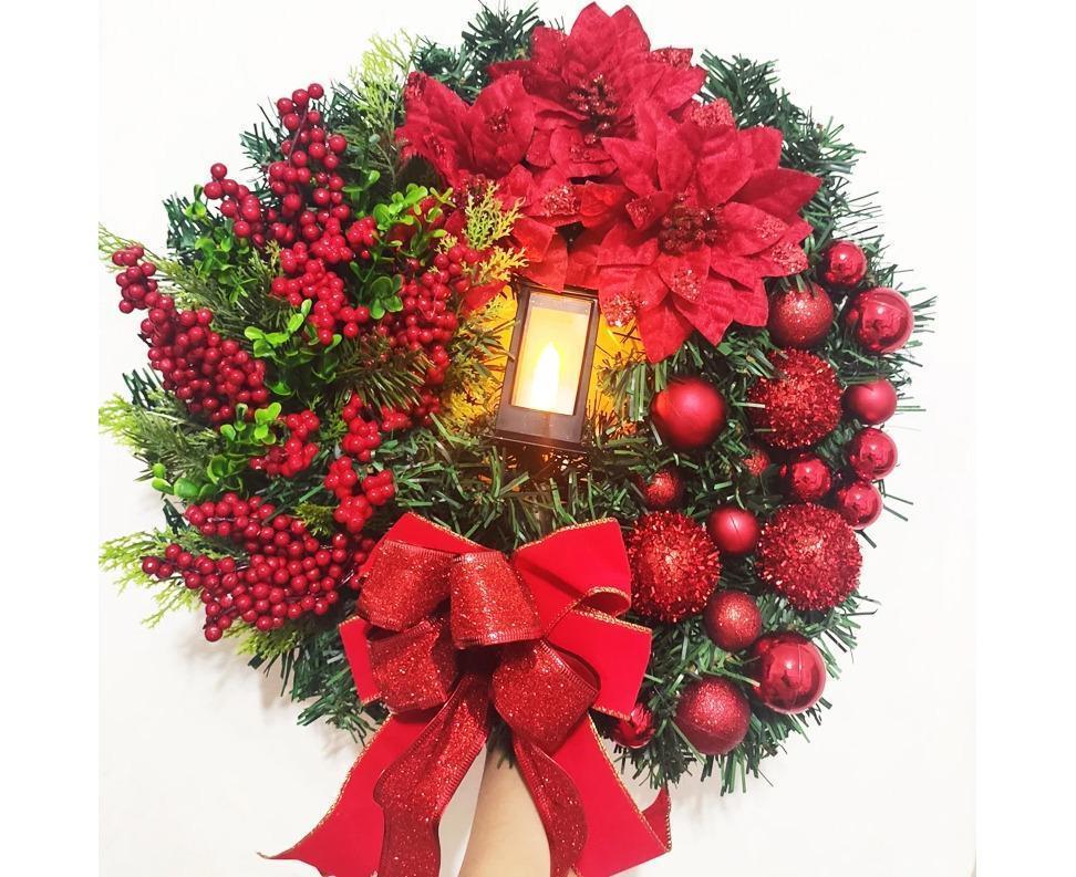 45cm Christmas Wreath with LED Light, Christmas Decoration, Artificial Christmas Wreath - Image 6