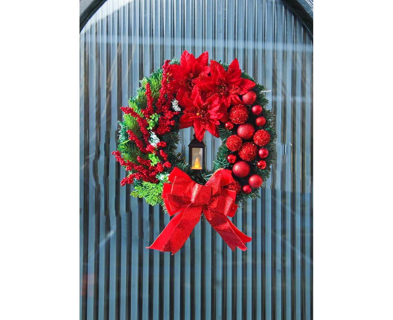 45cm Christmas Wreath with LED Light, Christmas Decoration, Artificial Christmas Wreath - Image 8