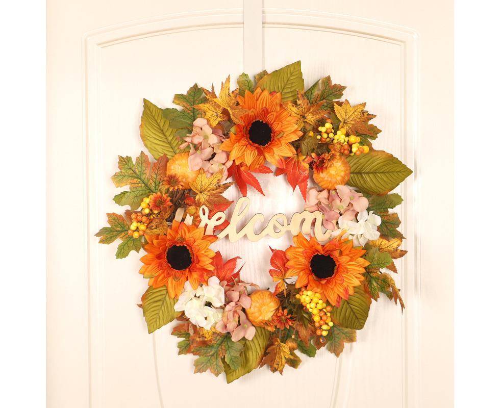 45cm Fall Wreath - Thanksgiving Wreath, Artificial Fall Garland, Welcome Wreath Decorations - Image 3
