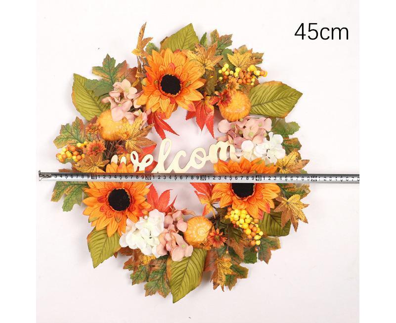 45cm Fall Wreath - Thanksgiving Wreath, Artificial Fall Garland, Welcome Wreath Decorations - Image 4