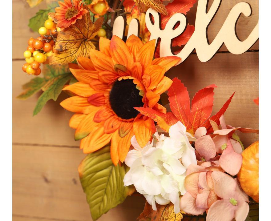 45cm Fall Wreath - Thanksgiving Wreath, Artificial Fall Garland, Welcome Wreath Decorations - Image 5